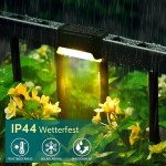 Solpex Solar Lights for Outdoor, 12 Pack Stair Lights, Waterproof LED Lights for Outdoor Stairs, Steps, Fence, Yard, Patio, Gutter, Pathway, Decoration(Black,Warm White)