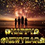 Memorywuu 16 Pieces 13'' Happy New Year Yard Signs with Stakes and 2 Solar String Light New Year Lawn Sign Outdoor Decorations Yard Supplies for Home Garden Party, Black and Gold
