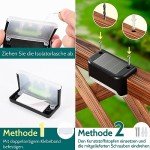 Solpex Solar Lights for Outdoor, 12 Pack Stair Lights, Waterproof LED Lights for Outdoor Stairs, Steps, Fence, Yard, Patio, Gutter, Pathway, Decoration(Black,Warm White)