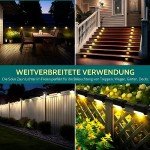 Solpex Solar Lights for Outdoor, 12 Pack Stair Lights, Waterproof LED Lights for Outdoor Stairs, Steps, Fence, Yard, Patio, Gutter, Pathway, Decoration(Black,Warm White)
