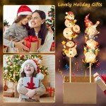 Homeimpro Solar Christmas Outside Decorations Holiday Solar Lights Yard Garden Gnomes Snowman Pathway Stake Lights with 18 LED Waterproof Lawn Outdoor Lights Xmas Gifts for Mom Women(2Pack)