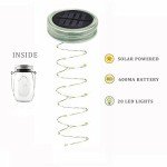 Solar Mason Jar Lights 4Packs, Hanging Lantern 30 LEDs String Fairy Lights Waterproof Firefly Decor for Garden Patio Yard Desktop Party