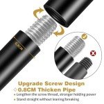 Shepherds Crook Hooks for Garden Lights, 80cm Shephreds Hook Garden Lantern Hooks with Metal Stake, Adjustable Height Festoon Pole Stand for Hanging Solar Lights, Plant Baskets, Black, Set of 2