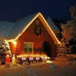 Christmas Solar Pathway Lights Outdoor - 4 Pack Waterproof Flickering Flames Candy Cane Stake Markers Lights, 12 Bright LED for Christmas Patio, Yard, Driveway Decoration (Red