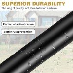 Shepherds Crook Hooks for Garden Lights, 80cm Shephreds Hook Garden Lantern Hooks with Metal Stake, Adjustable Height Festoon Pole Stand for Hanging Solar Lights, Plant Baskets, Black, Set of 2