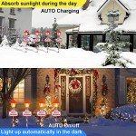 Christmas Solar Pathway Lights Outdoor - 4 Pack Waterproof Flickering Flames Candy Cane Stake Markers Lights, 12 Bright LED for Christmas Patio, Yard, Driveway Decoration (Red