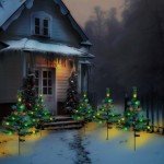 Spetase Solar Christmas Tree Garden Stake Lights, 2024 New Upgraded Solar Christmas Decoration Tree Lights, Outdoor Waterproof Yard Patio Path Lights, 2 Modes, 2pcs