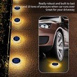 YiLaie Solar Decking Lights, 24H Working 1000mAh Solar Step Ground Lights-4LED, IP68 Waterproof Solar Lights Outdoor Garden for Driveway Walkway Pathway Yard Stair Fence Decoration [Warm White]