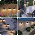 LIVHOME Solar Fence Lights Diamond, 4 Pack Deck Lights Outdoor Waterproof Step Lights Solar Powered for Garden Yard Patio Stair, Wall Mount (Warm White)