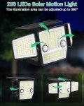 HAARAY Solar Lights Outdoor, Motion Sensor Outdoor Lights with Stakes, 2500LM 236 LED IP65 Waterproof Solar Powered Flood Lights, 360°Wide Lighting Angle Security Lights for Yard Driveway (2 Pack)
