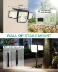HAARAY Solar Lights Outdoor, Motion Sensor Outdoor Lights with Stakes, 2500LM 236 LED IP65 Waterproof Solar Powered Flood Lights, 360°Wide Lighting Angle Security Lights for Yard Driveway (2 Pack)