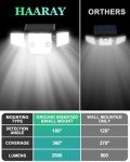 HAARAY Solar Lights Outdoor, Motion Sensor Outdoor Lights with Stakes, 2500LM 236 LED IP65 Waterproof Solar Powered Flood Lights, 360°Wide Lighting Angle Security Lights for Yard Driveway (2 Pack)