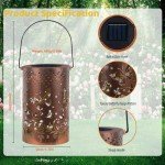 ZIKSUN Solar Lanterns Outdoor Garden Hanging Lights，Butterfly Hollow Design IP65 Waterproof Lantern，Solar Auto On/Off Lanterns Perfect Gifts for Garden Outside Table Patio Balcony Courtyard