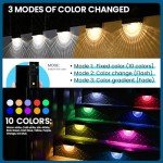 Solpex 8 Pack Solar Deck Lights, 3 Lighting Modes Multicolor Solar Step Lights, Upgrade Solar Fence Lights, Waterproof Solar Outdoor Lights for Outdoor Stairs, Step, Fence, Yard, Patio
