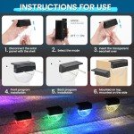 Solpex 8 Pack Solar Deck Lights, 3 Lighting Modes Multicolor Solar Step Lights, Upgrade Solar Fence Lights, Waterproof Solar Outdoor Lights for Outdoor Stairs, Step, Fence, Yard, Patio