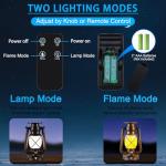 Hanging Solar Lanterns with Flickering Flame - 2 Pack