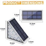 Adyos 6 Pack Warm White Solar Step Lights Outdoor, Solar Stair Ligths Waterproof IP67, Outside Solar Garden Lights for Ground Decking Walkway Pathway Decoration & Outdoor Triangle Solar Powered Lights