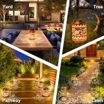 Bee Solar Lanterns Outdoor Waterproof LED Decorative Lantern Garden Decor Christmas Birthday Gifts for Women Mum Grandma Metal Solar Hanging Lights for Garden Patio Yard Lawn Backyard