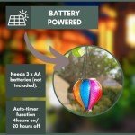 Garden Mile Balloon Fiesta Realistic Flaming Effect Solar Powered Hot Air Balloon Hanging Lantern Colourful Metal Solar Light for Garden Outdoor Indoor Use Novelty Patio Lighting (Mutli-Coloured)