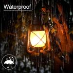 Hanging Solar Lanterns with Flickering Flame - 2 Pack