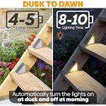 Adyos 6 Pack Warm White Solar Step Lights Outdoor, Solar Stair Ligths Waterproof IP67, Outside Solar Garden Lights for Ground Decking Walkway Pathway Decoration & Outdoor Triangle Solar Powered Lights