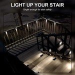 Solpex Solar Fence Lights,8 Pack LED Solar Stair Light Waterproof, Solar Step Lights Outdoor for Garden, Yard, Patio, Gutter, Pathway (Cold White,Black)