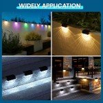 Solpex 8 Pack Solar Deck Lights, 3 Lighting Modes Multicolor Solar Step Lights, Upgrade Solar Fence Lights, Waterproof Solar Outdoor Lights for Outdoor Stairs, Step, Fence, Yard, Patio