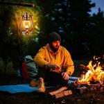 Hanging Solar Lanterns with Flickering Flame - 2 Pack
