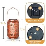 Bee Solar Lanterns Outdoor Waterproof LED Decorative Lantern Garden Decor Christmas Birthday Gifts for Women Mum Grandma Metal Solar Hanging Lights for Garden Patio Yard Lawn Backyard