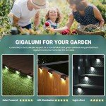 GIGALUMI Solar Deck Lights Outdoor, 16 Pack Solar Step Lights Waterproof Led Solar Lights for Outdoor Stairs, Step, Fence, Railing, Yard and Patio (Cool White)