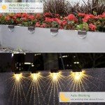 Hoquare 6 Pack Solar Lights Outdoor, Solar Fence Lights, Waterproof Solar Deck Light, Multicolor Led Solar Step Lights, Warm/White Solar Outdoor Lights for Outside Stairs, Yard, Patio, Railing, Wall