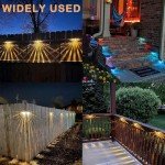 Hoquare 6 Pack Solar Lights Outdoor, Solar Fence Lights, Waterproof Solar Deck Light, Multicolor Led Solar Step Lights, Warm/White Solar Outdoor Lights for Outside Stairs, Yard, Patio, Railing, Wall