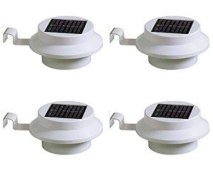 Solarize (TM) Set of 4 Solar Gutter Fence Lights (White)