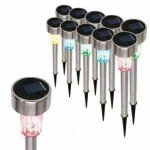 10 Solar Colour Changing LED Garden Stakes