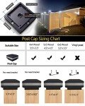 GEYUEYA Home Solar LED Post Lights Outdoor Garden IP65 Waterproof Square Black Landscape Post Cap Lamp for Patio Fence Deck 4x4 5x5 6x6 inch Wooden Posts