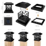 Twinsluxes Solar Post Cap Lights Outdoor - Waterproof LED Fence Post Solar Lights for 3.5x3.5/4x4/5x5 Wood Posts in Patio, Deck or Garden Decoration Warm Light… (8 Pack)…