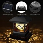 Twinsluxes Solar Post Cap Lights Outdoor - Waterproof LED Fence Post Solar Lights for 3.5x3.5/4x4/5x5 Wood Posts in Patio, Deck or Garden Decoration Warm Light… (8 Pack)…