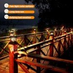 Twinsluxes Solar Post Cap Lights Outdoor - Waterproof LED Fence Post Solar Lights for 3.5x3.5/4x4/5x5 Wood Posts in Patio, Deck or Garden Decoration Warm Light… (8 Pack)…