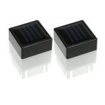 Uonlytech Solar Fence Light Square Shaped Solar Post Light, Outdoor Post Cap Light for Fence Deck, 2Pcs