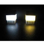 Uonlytech Solar Fence Light Square Shaped Solar Post Light, Outdoor Post Cap Light for Fence Deck, 2Pcs