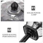 Uonlytech 2LEDs Solar Post Lights Outdoor Garden Waterproof Solar Fence Light LED Post Cap Light for Post, Deck, Patio, Fence, Pillar, Pathway(White Light)