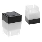 Uonlytech Solar Fence Light Square Shaped Solar Post Light, Outdoor Post Cap Light for Fence Deck, 2Pcs