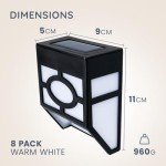 8-Pack Waterproof Solar Wall Lights for Outdoors