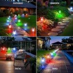 10 Colour Changing Solar Stake Lights - Waterproof Garden Lamps