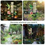 Solar Hummingbird Rain Gauge with LED Lights