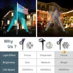 2-Pack Multicolor Solar Spotlights for Garden