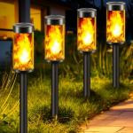 Solar Flickering Flame Lights for Outdoor Garden - 4 Packs