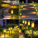 Solar Flickering Flame Lights for Outdoor Garden - 4 Packs