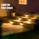 4-Pack Solar Step Lights - Waterproof and Bright