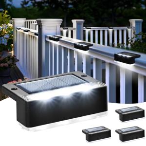 4 Pack Solar Garden Fence Lights - Waterproof LED